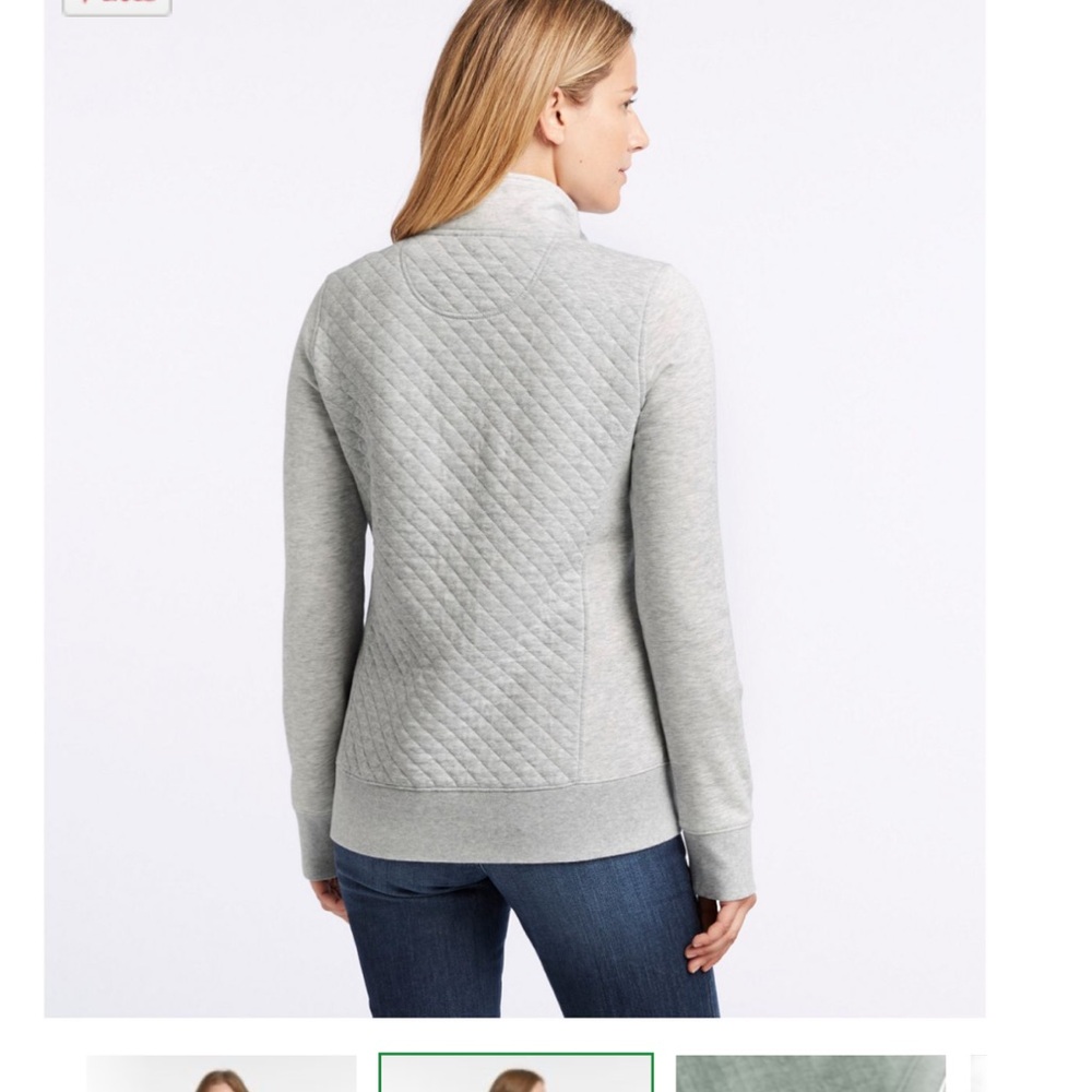 L.L. Bean Gray Quilted Sweatshirt - Picture 2 of 14